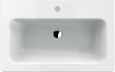 concept 200 مغسلة 800×500 مم أبيض، فتحة خلاط واحدة، مع concept-clean Plus